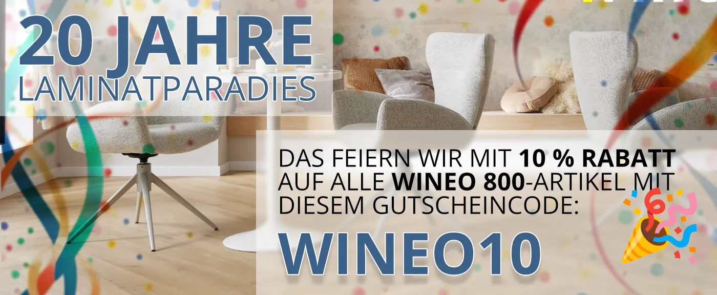 10 % Rabatt auf Wineo 800!